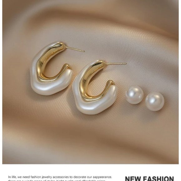 INS Style Delicate White Pearl Earrings - Picture 5 of 5